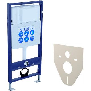 Комплект унитаза с инсталляцией Aquatek SET AQUATEK КЛАССИК-010 4в1 с сиденьем Микролифт и  клавишей смыва хром